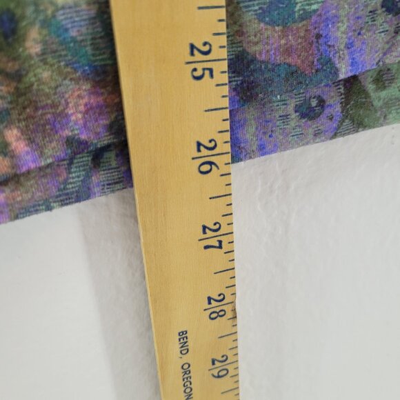 Chicos Top Womens size Large 12 Multicolor Abstract 3/4 Dolman Sleeve Art 2 Wear - Picture 3 of 9